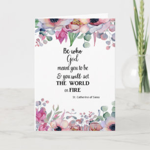 St. Catherine of Siena  Floral Quote Card