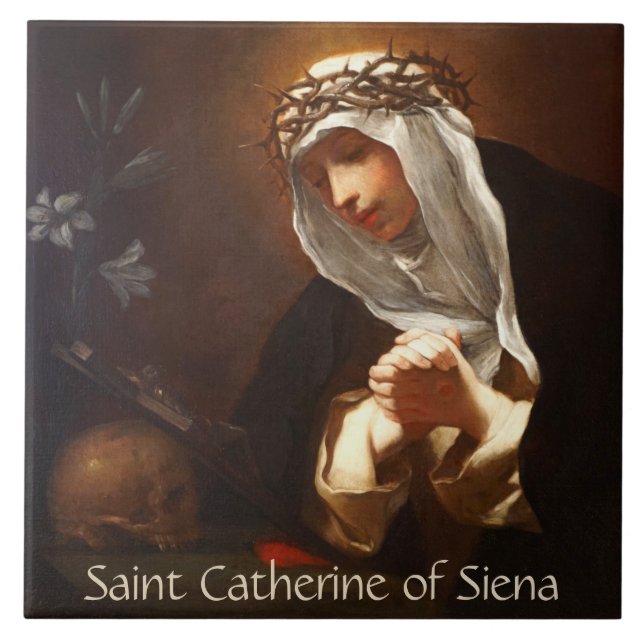 St. Catherine of Siena (Franceschini) Ceramic Tile (Front)