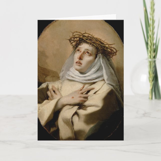 St. Catherine of Siena Religious Stigmatist Holiday Card (Front)