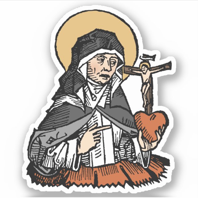 St. Catherine of Siena with Crucifix-Topped Heart  (Front)