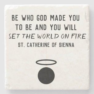 St. Catherine of Sienna Quote Stone Coaster