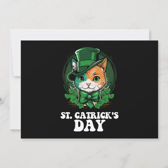 St Catricks Day Cat Lovers St Patrick's Day Invitation (Front)