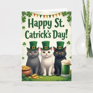 St Catricks Day Cat Pattern Card