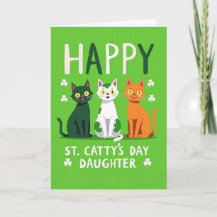 St Cattys Day Daughter Faux Gold Card