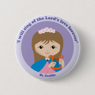 St. Cecilia 2 Inch Round Button