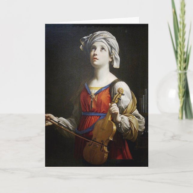 St. Cecilia Musicians Religious Catholic Saint Card (Front)