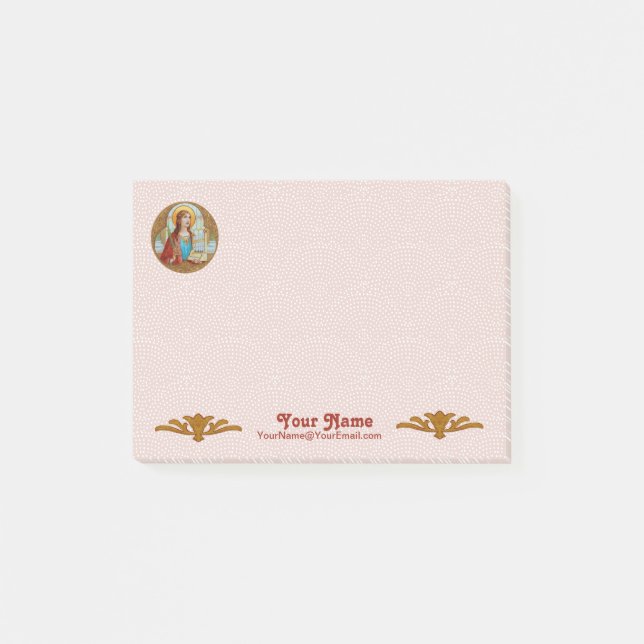 St. Cecilia of Rome (BK 003) 4"x3" Post-it Notes (Front)