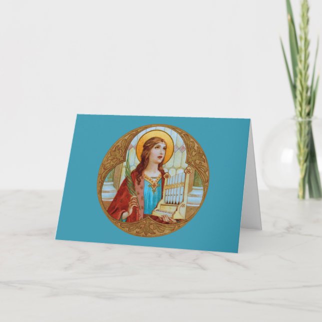 St. Cecilia of Rome (BK 003) Blank Greeting Card (Front)