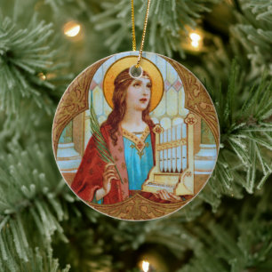 St. Cecilia of Rome (BK 003) Ceramic Ornament