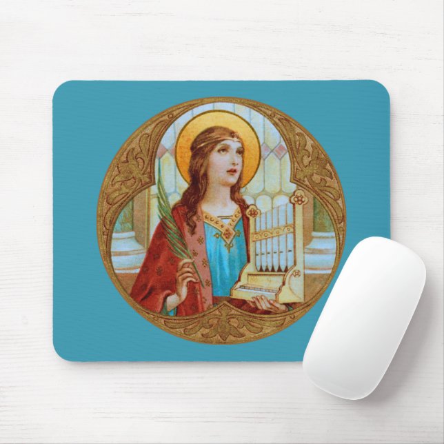 St. Cecilia of Rome (BK 003) Horizontal Mouse Pad (With Mouse)