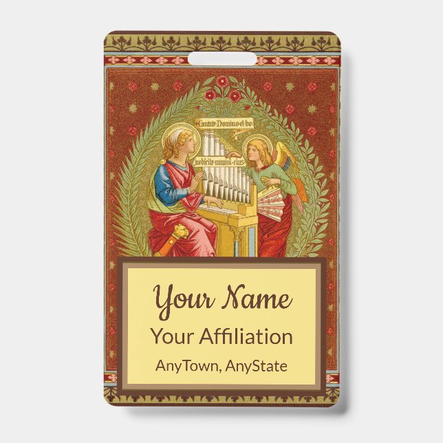 St. Cecilia of Rome (SNV 36, Style 3) Badge (Front)