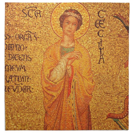 St Cecilia, Patron Saint of Musicians, napkins