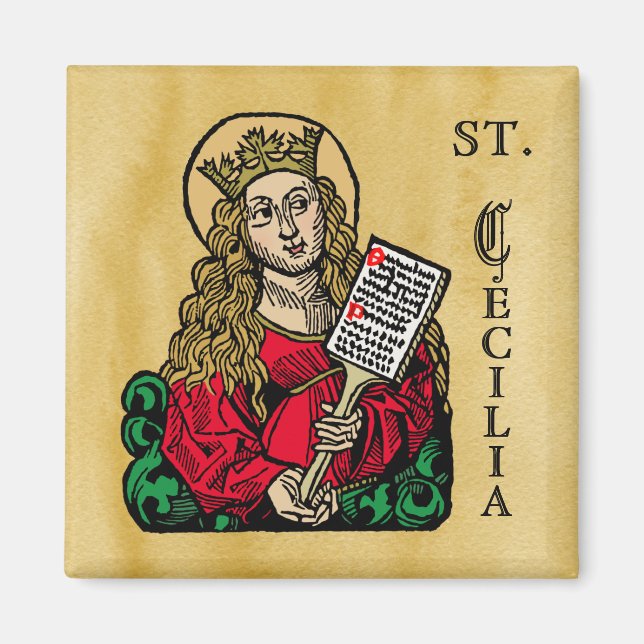 St. Cecilia with Hymn Board (Nuremberg) Magnet (Front)