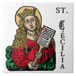 St. Cecilia with Hymn Board (Nuremberg) Tile