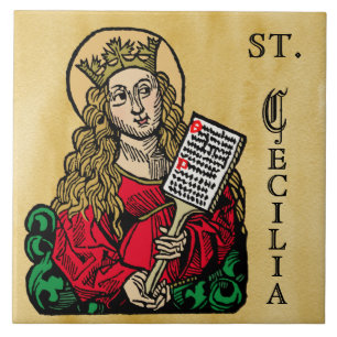 St. Cecilia with Hymn Board (Nuremberg) Tile