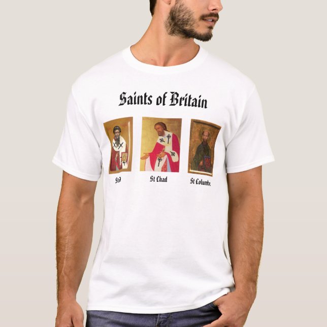St Cedd, St. Chad, St Columba, Saints of Britai... T-Shirt (Front)