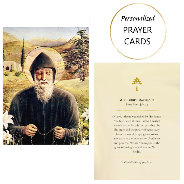 St. Charbel Makhlouf Catholic Prayer Card          (Creator Uploaded)
