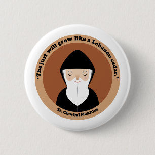 St. Charbel Makhluf 2 Inch Round Button