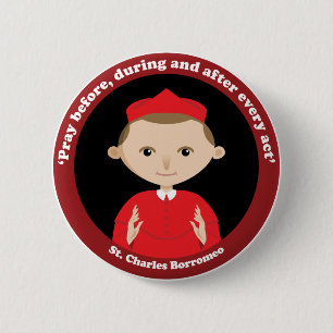 St. Charles Borromeo 2 Inch Round Button