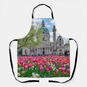 St. Charles Church in spring in Vienna, Austria Apron