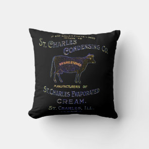 St Charles Illinois DAIRY COW MILK CREAM 1899 Throw Pillow