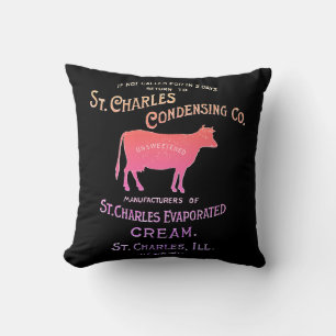St Charles Illinois DAIRY COW MILK CREAM 1899 Throw Pillow