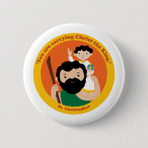 St. Christopher 2 Inch Round Button