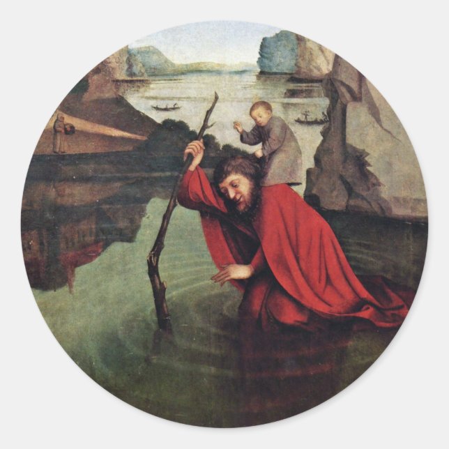 St. Christopher By Witz Konrad (Best Quality) Classic Round Sticker (Front)