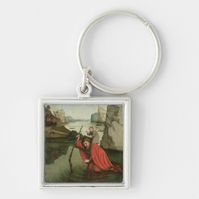 St. Christopher Carrying the Christ Child Keychain (Front)