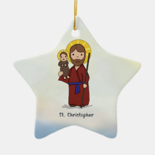 St. Christopher Feast Day Saint  Ceramic Ornament