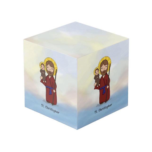 St. Christopher Feast Day Saint  Cube (Front Angled)