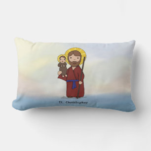 St. Christopher Feast Day Saint Lumbar Pillow