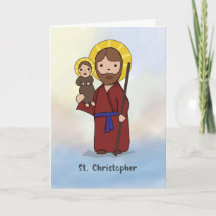St. Christopher Feast Day Simple Catholic Saint Card