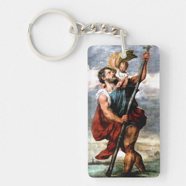 ST. CHRISTOPHER, PATRON SAINT OF TRAVELERS, KEYCHAIN (Front)