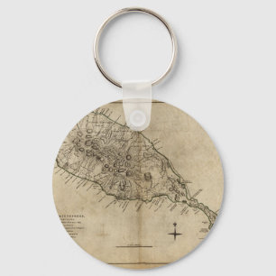 St. Christopher (St. Kitts), Caribbean Map Keychain
