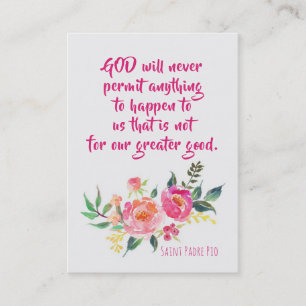 St Citation de l'aumônier Pio avec la carte sainte