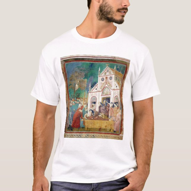 St. Clare Embraces the Body of St. Francis T-Shirt (Front)