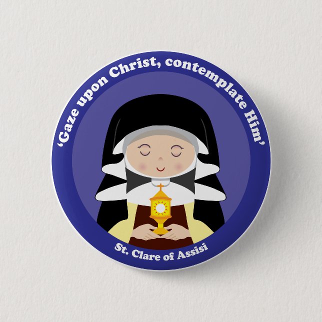 St. Clare of Assisi 2 Inch Round Button (Front)