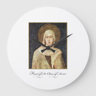 St. Clare of Assisi Feast Day Blessings Large Clock