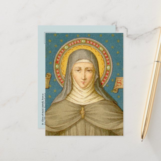 St. Clare of Assisi (SAU 027a) Postcard (Front/Back In Situ)