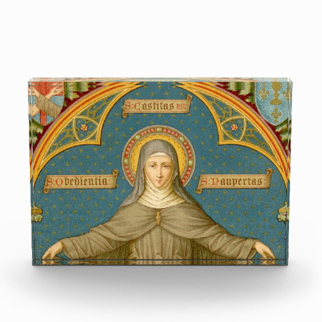 St. Clare of Assisi & Scrolls of Vows (SAU 027) Photo Block (Front)