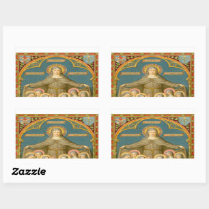 St. Clare of Assisi & Scrolls of Vows (SAU 027) Sticker