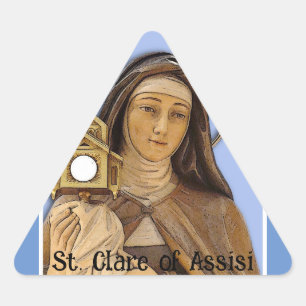 St Clare of Assisi Triangle Sticker