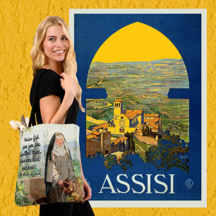 St Clare of Assisi Watering Flowers (M 065; Quote) Tote Bag