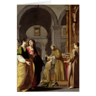 St Clare recevant le voile de St Francis
