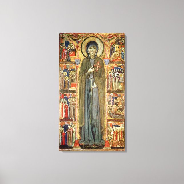 St. Clare with Scenes from her Life Canvas Print (Front)