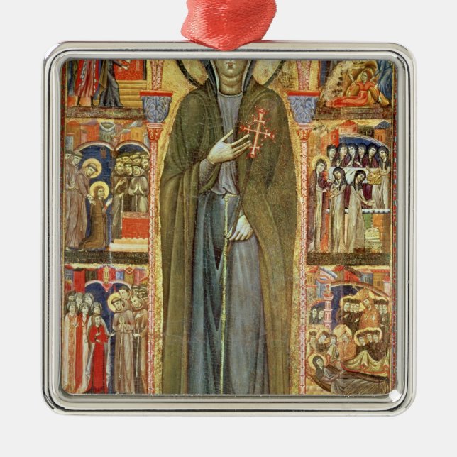 St. Clare with Scenes from her Life Metal Ornament (Front)