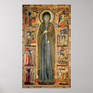 St. Clare with Scenes from her Life Poster