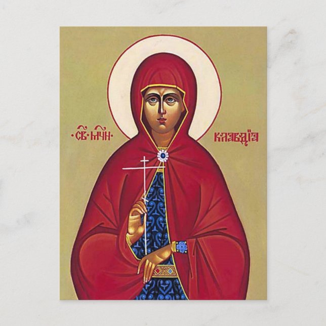 St. Claudia Procula Orthodox Icon Postcard (Front)