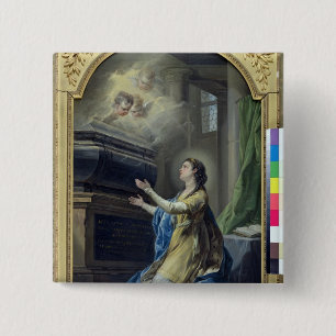 St. Clotilda 2 Inch Square Button